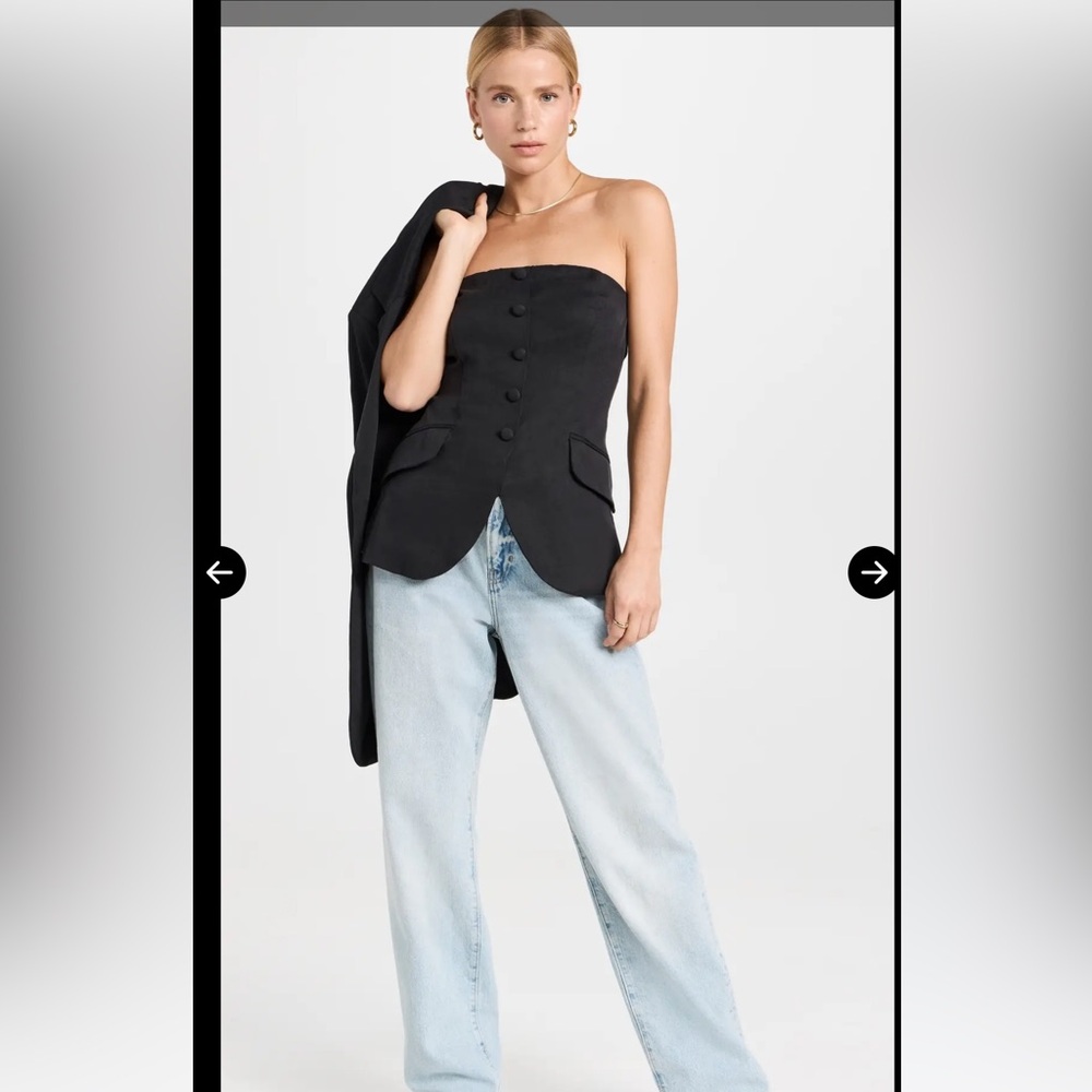 Reformation Black Strapless top